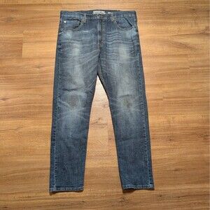 Signature Levi Strauss S37 Slim Jeans Mens 38x32(30) Dark Wash Stretch Denim